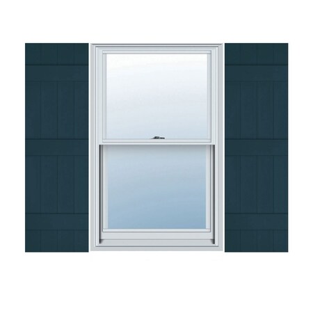 Ekena Millwork 14-in. W x 55-in. H Lifetime Vinyl, Four Board Joined, Board-n-Batten Shutters, Midnight Blue, PR LJ4S14X05500MB